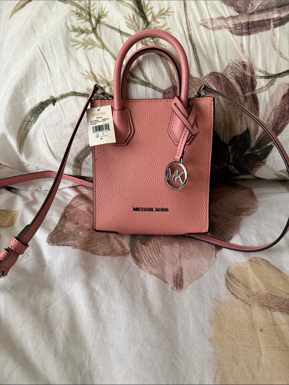 NWT Michael Kors Rose Pink Pebbled Leather Mini Tote